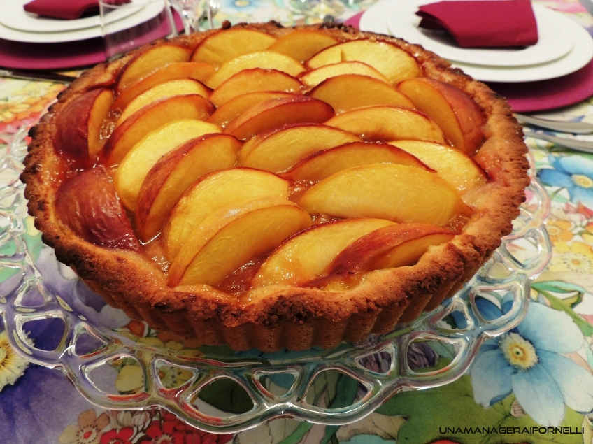 crostata di pesche con farina fumetto di mais ottofile